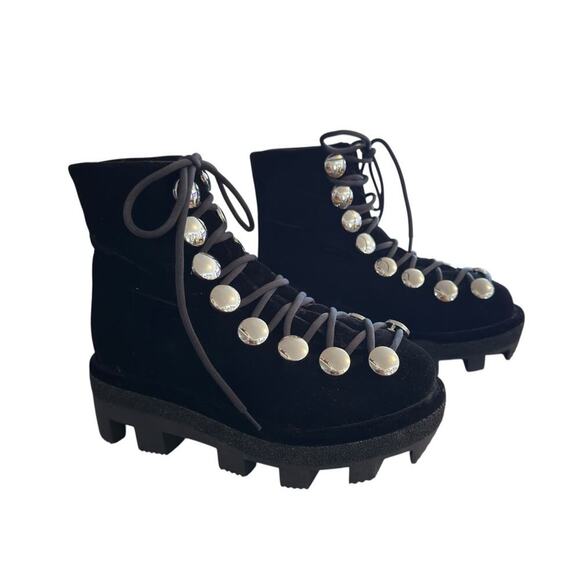 Alexander Wang Sam Lace-up Hook Platform Bootie in Black tone Women's Size 37 - Picture 2 of 11